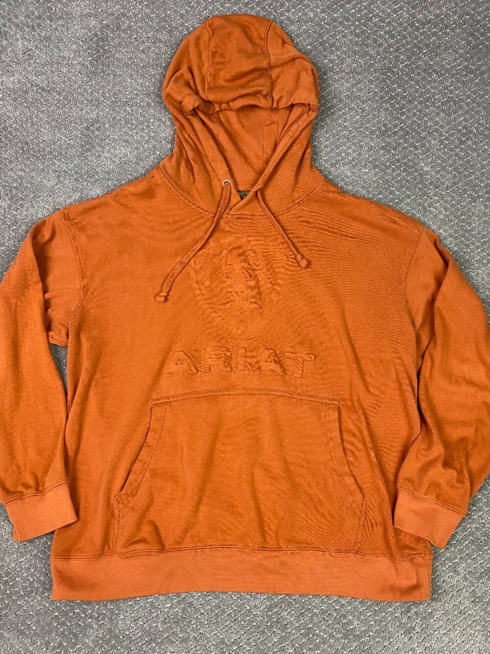 Ariat Hoodie Mens XL Orange Glazed Ginger Raised Logo Basic Hoodie Sweatshirt